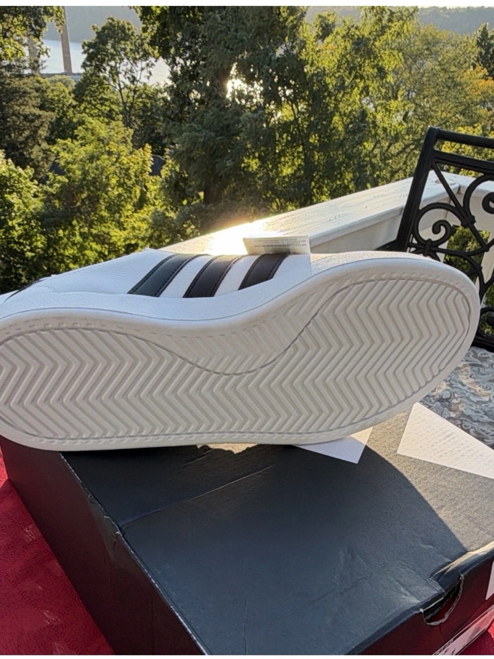 adidas White Sneakers with Black Stripes - Low-Top Casual